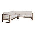 Linon Boleyn Outdoor Sectional Sofa, 33”H x 90-2/5”W x 30-1/4”D Beige/Natural
