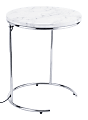 Zuo Modern Kensington Wireless Charging Side Table, Round, White/Chrome