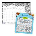 Blueline® DoodlePlan™ Coloring Monthly Desk Pad Calendar, 22" x 17", 50% Recycled, FSC® Certified, January to December 2021 1 thumbnail image