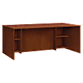 HON BL Breakfront Desk Shell - 72" x 36" x 30" , 1" Top - Square Edge - Material: Particleboard Modesty Panel, Metal Fastener - Finish: Medium Cherry, Thermofused Laminate (TFL) Top, Black Grommet 1 thumbnail image