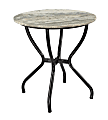 Coast to Coast Olsen Marble Top Accent Table, 24"H x 24"W x 24"D, Madeline Antique Silver Rub