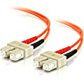 C2G 5m SC-SC 50/125 OM2 Duplex Multimode PVC Fiber Optic Cable (USA-Made) - Orange - Fiber Optic for Network Device - SC Male - SC Male - 50/125 - Duplex Multimode - OM2 - USA-Made - 5m - Orange