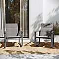 Flash Furniture Brazos Flex Comfort and Metal Outdoor Rocking Chairs, Gray, Set Of 2 Chairs 1 thumbnail image