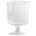 WNA Classic Crystal™ Plastic Wine Glasses On Pedestals, 5 Oz, Clear, 10 Glasses Per Pack, Carton Of 24 Packs
