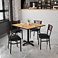 Flash Furniture Decorative Slat Back Restaurant Chair, Walnut/Black 1 thumbnail image