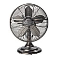 Lasko 12" Classic Metal Table Fan - 12" Diameter - 3 Speed - Quiet, Carrying Handle, Oscillating - 17.3" Height x 13.3" Width - Metal