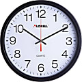 Lorell 12-1/2" Slimline Wall Clock - Analog - Quartz - Black Case - Modern Style 1 thumbnail image