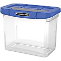 Bankers Box® Heavy-Duty Portable Storage File Box, 10 3/4" x 6 3/4" x 11 3/4", Blue/Clear