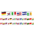 Charles Leonard Rectangle Cut Borders/Trims, World Flags, 24’ Per Pack, Set Of 2 Packs