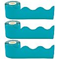 Teacher Created Resources Scalloped Border Trim, Teal, 50' Per Roll, Pack Of 3 Rolls