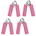 Mind Reader Hand Grip Exercisers, 4-3/4"H x 3-1/2"W x 3/4"D, Pink, Pack Of 4 Exercisers