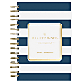 Day Designer Daily/Monthly Planning Calendar, 5” x 8”, Navy Stripe Frosted, January To December 2023, 103623