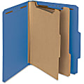 Smead® Pressboard 2/5-Cut Tab Classification Folders With 2 Fasteners And 2 Dividers, 2" Expansion, Letter Size, 100% Recycled, Dark Blue, Box of 10 Folders