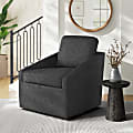 Lifestyle Solutions Hampton Polyester Swivel Accent Guest Chair, Black 1 thumbnail image
