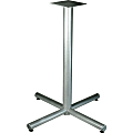 Lorell Hospitality 42" Bistro-Height Tabletop X-leg Base - Metallic Silver X-shaped Base - 40.75" Height x 36" Width - Assembly Required - 1 Each