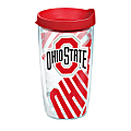 Tervis Genuine NCAA Tumbler With Lid, Ohio State Buckeyes, 16 Oz, Clear