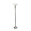 Elegant Designs 1-Light Torchiere Floor Lamp, 71"H, Brushed Nickel/White 1 thumbnail image