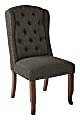 Ave Six Jessica Tufted Wing Chair, Charcoal/Coffee