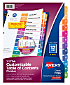 Avery® Ready Index® 1-12 Tab Binder Dividers With Customizable Table Of Contents, 8-1/2" x 11", 12 Tab, White/Multicolor, Pack Of 6 Sets 1 thumbnail image