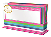 Lady Jayne Flat-Panel Blank Note Cards With Envelopes, 5-1/2" x 3-1/2", Assorted Colorful Geo, Pack Of 50 Cards