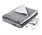 Pure Enrichment Weighted Warmth 2-in-1 Heated Weighted Blanket, 50” x 60”, Gray