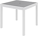 KFI Studios Eveleen Square Outdoor Patio Table, 29”H x 35”W x 35”D, White/Gray
