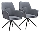 Zuo Modern Watkins Dining Chairs, Gray/Black, Set Of 2 Chairs