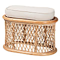 bali & pari Ladonna Natural Rattan Ottoman Footstool, 14-5/8”H x 23-5/8”W x 14-7/16”D, Natural