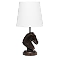 Simple Designs Decorative Chess Horse Table Lamp, 17-1/4"H, White/Dark Bronze 1 thumbnail image