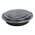 GEN Microwavable Food Containers With Lids, Round, 48 Oz, Black/Clear, Pack Of 150 Containers 1 thumbnail image