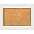 Amanti Art Cork Bulletin Board, 23" x 17", Natural, Eva White Gold Polystyrene Frame