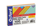 Oxford® Extreme Index Cards, Ruled, 4" x 6", Assorted Colors, Pack Of 100 1 thumbnail image