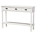 Baxton Studio French Provincial 3-Drawer Entryway Console Table, 31-15/16"H x 45-5/16"W x 13"D, White