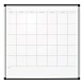 U Brands PINIT Magnetic Dry Erase Monthly Calendar Board, 35" X 35", Silver Aluminum Frame