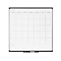 U Brands PINIT Magnetic Dry Erase Monthly Calendar Board, 35" X 35", Silver Aluminum Frame