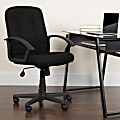 Flash Furniture Fabric Mid-Back Swivel Chair, Black 1 thumbnail image