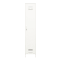 Ameriwood™ Home Mission District 4-Shelf Single Metal Locker Storage Cabinet, 72-13/16"H x 15"W x 15-3/4"D, White