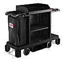 Suncast Commercial Premium Housekeeping Cart, Partially Assembled, 49-3/4”H x 24”W x 62-1/8”D, Black 1 thumbnail image