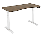 Loctek 55"W Height-Adjustable Desk, Brown/White