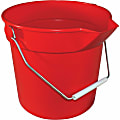 Impact 10-quart Deluxe Bucket - 2.50 gal - Handle, Spill Resistant, Embossed, Acid Resistant, Alkali Resistant, Chemical Resistant, Heavy Duty, Rugged - 10.2" x 11.1" - Polypropylene - Red - 1 Each
