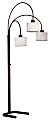 Kenroy Home Crush Arc Floor Lamp, 81-1/2"H, White Shade/Oil-Rubbed Bronze Base