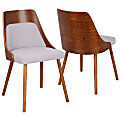LumiSource Anabelle Chair, Gray Seat/Walnut Frame 1 thumbnail image