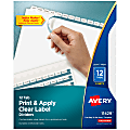 Avery® Customizable Index Maker® Dividers For 3 Ring Binder, Easy Print & Apply Clear Label Strip, 12 Tab, White, Pack Of 5 Sets 1 thumbnail image