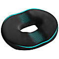 AllSett Health® Donut Coccyx And Hemorrhoid Pillow With Non-Slip Washable Cover, 3"H x 6-1/8"W x 16"D, Black