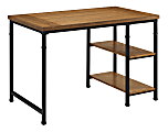 Linon Anson 45"W 2-Shelf Home Office Writing Desk, Black/Ash