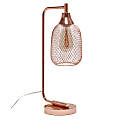 Elegant Designs Industrial Mesh Wire Desk Lamp With LED Bulb, 19"H, Rose Gold 1 thumbnail image
