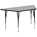 Flash Furniture Trapezoid Activity Table, 30-3/16"H x 29-1/2"W x 57-1/4"D, Gray