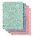 Office Depot® Glitter Notebook, 5" x 7", Wide Ruled, 160 Pages (80 Sheets), Assorted Colors