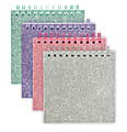 Office Depot® Glitter Memo Book, 4" x 4", Custom Ruled, 160 Pages (80 Sheets), Assorted Colors
