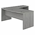 Kathy Ireland Office Echo 72"W Bow Front L-Shaped Desk, Modern Gray, Standard Delivery